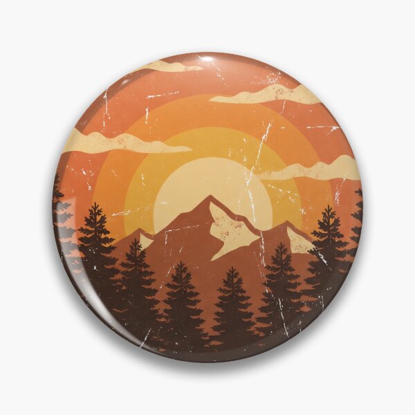 Item preview, Vintage 70s Retro Mountain Sunset Silhouette designed and sold by pattman.