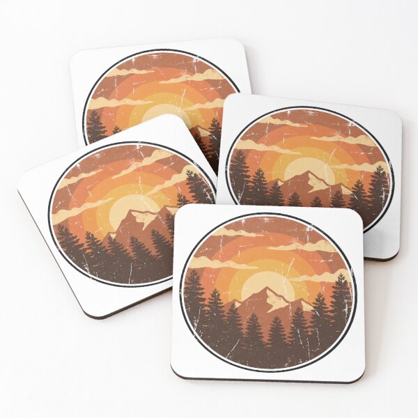 Item preview, Vintage 70s Retro Mountain Sunset Silhouette designed and sold by pattman.