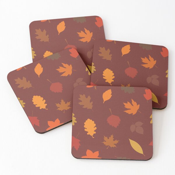Item preview, Autumn Leaf Toss in Brick Red with Burlap Texture designed and sold by YesterdayColl.