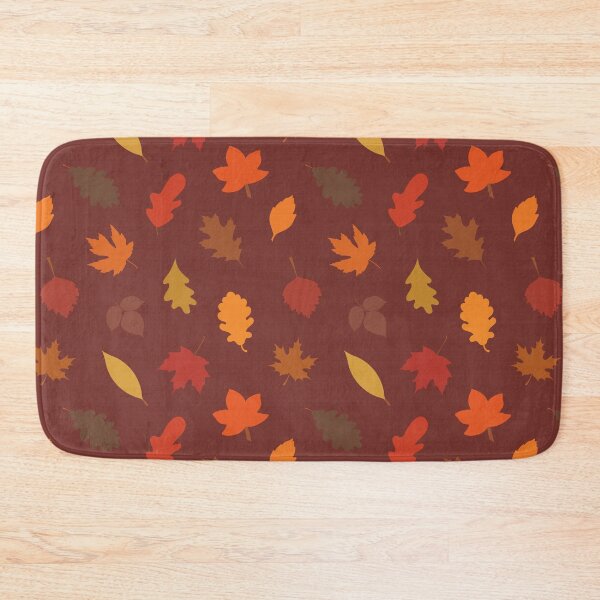 Item preview, Autumn Leaf Toss in Brick Red with Burlap Texture designed and sold by YesterdayColl.