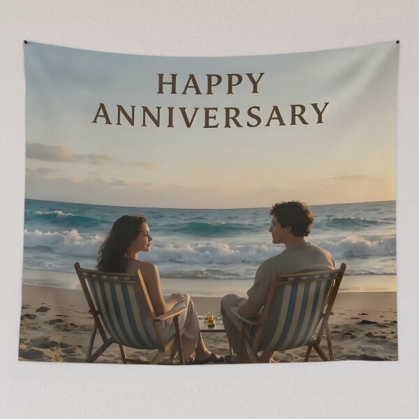 Item preview, Happy Anniversary – Tropical Beach Romance designed and sold by Nomad-Maynard.