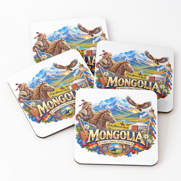 Item preview, Mongolia Travel Sticker | Steppe Horseman Morin Khuur Yurt & Eagle Badge designed and sold by alexcorporation.