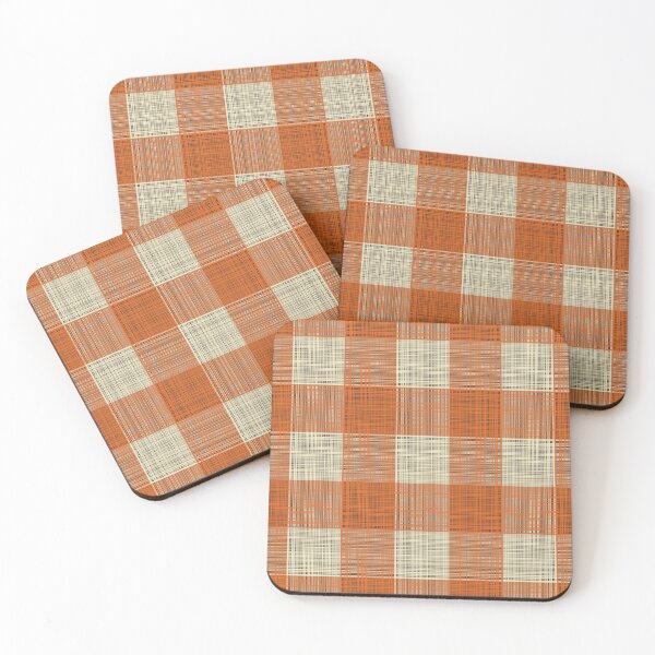 Item preview, Woven Texture Farmhouse Buffalo Check in Cream + Pumpkin Spice designed and sold by YesterdayColl.
