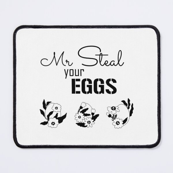 Item preview, Mr Steal Your Eggs Funny (Black Text And Floral Eggs) Short Sleeve designed and sold by maximili-shepp.