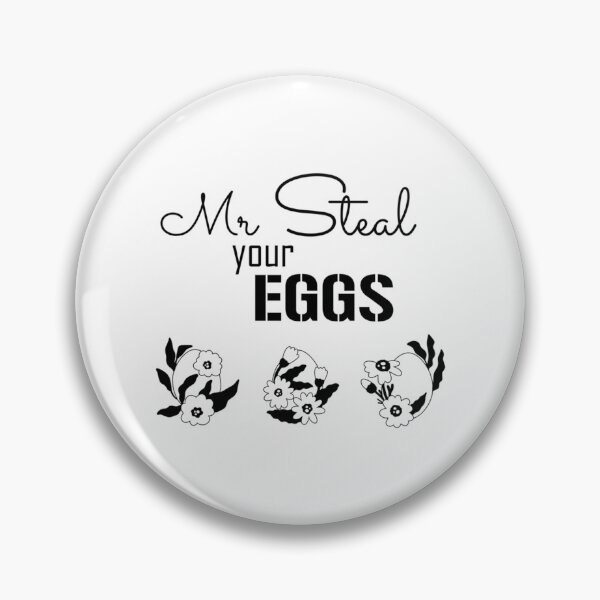 Item preview, Mr Steal Your Eggs Funny (Black Text And Floral Eggs) Short Sleeve designed and sold by maximili-shepp.