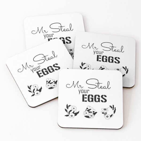 Item preview, Mr Steal Your Eggs Funny (Black Text And Floral Eggs) Short Sleeve designed and sold by maximili-shepp.