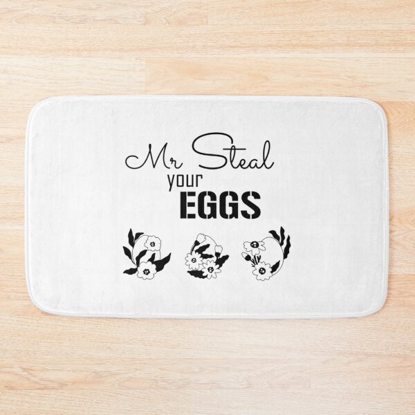 Item preview, Mr Steal Your Eggs Funny (Black Text And Floral Eggs) Short Sleeve designed and sold by maximili-shepp.
