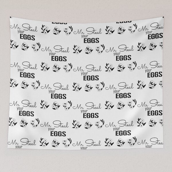 Item preview, Mr Steal Your Eggs Funny (Black Text And Floral Eggs) Short Sleeve designed and sold by maximili-shepp.