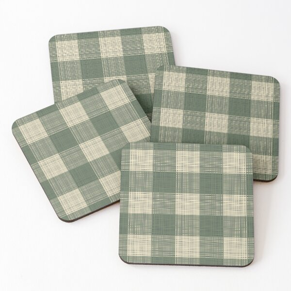 Item preview, Woven Texture Farmhouse Buffalo Check in Cream + Sage Green designed and sold by YesterdayColl.