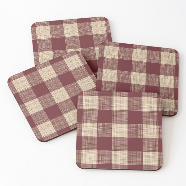 Item preview, Woven Texture Farmhouse Buffalo Check in Cream + Maroon designed and sold by YesterdayColl.