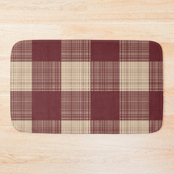 Item preview, Woven Texture Farmhouse Buffalo Check in Cream + Maroon designed and sold by YesterdayColl.