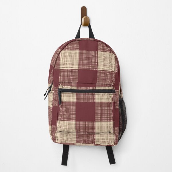 Item preview, Woven Texture Farmhouse Buffalo Check in Cream + Maroon designed and sold by YesterdayColl.