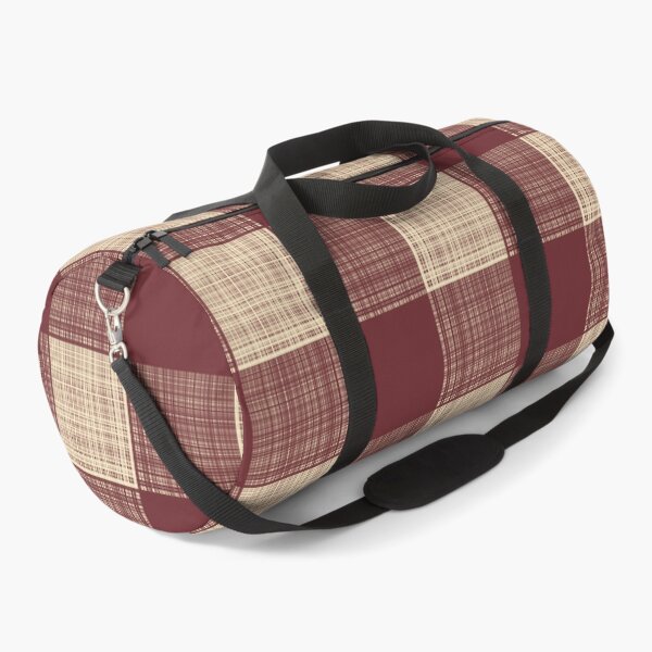 Item preview, Woven Texture Farmhouse Buffalo Check in Cream + Maroon designed and sold by YesterdayColl.