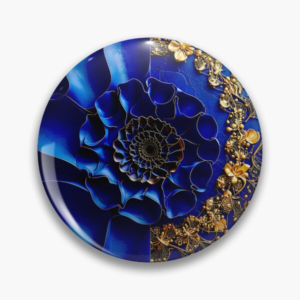 Item preview, Intricate Duality of Royal Navy Velvet and Gold Filigree designed and sold by Vicky Brago-Mitchell®.