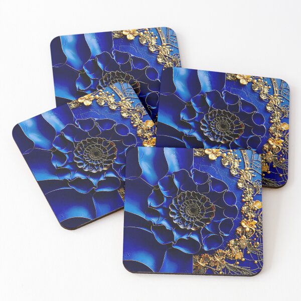Item preview, Intricate Duality of Royal Navy Velvet and Gold Filigree designed and sold by Vicky Brago-Mitchell®.