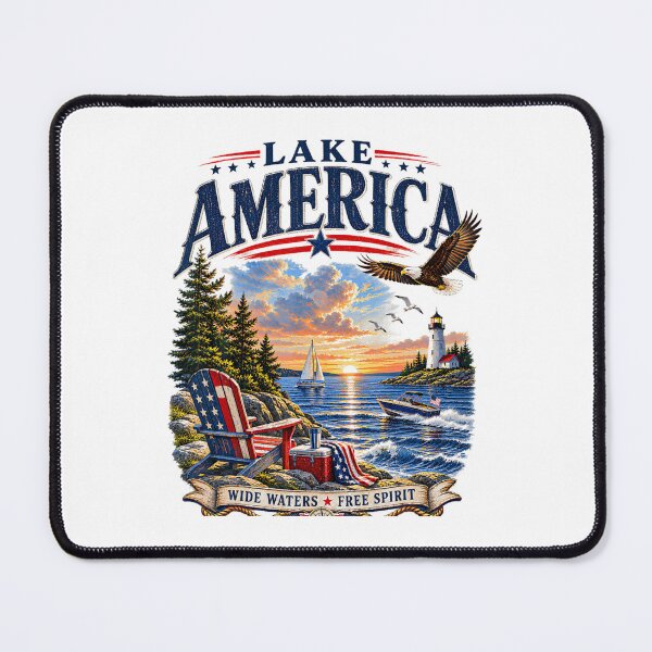 Item preview, Lake America USA Vintage Patriotic, Lake Ontario, Loon Lighthouse, Great Lakes Canada Wildlife, Ontario Souvenirs, Canadian Nature Lover designed and sold by EllyDinico.