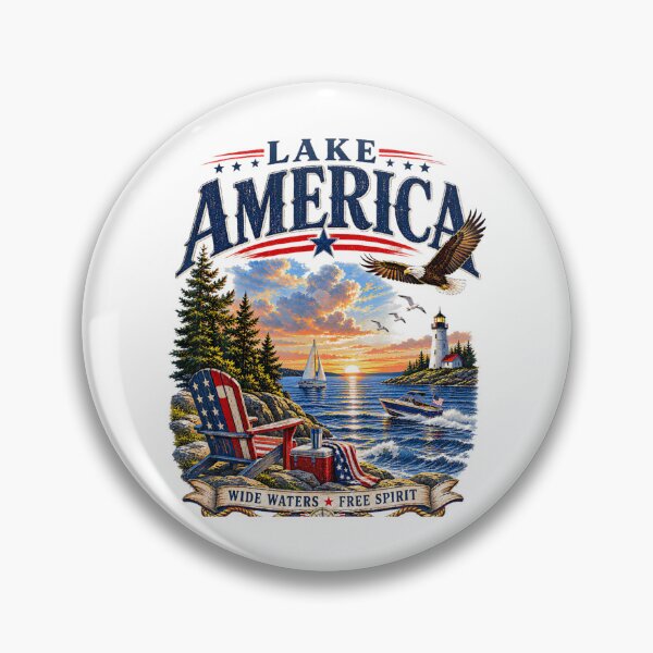 Item preview, Lake America USA Vintage Patriotic, Lake Ontario, Loon Lighthouse, Great Lakes Canada Wildlife, Ontario Souvenirs, Canadian Nature Lover designed and sold by EllyDinico.