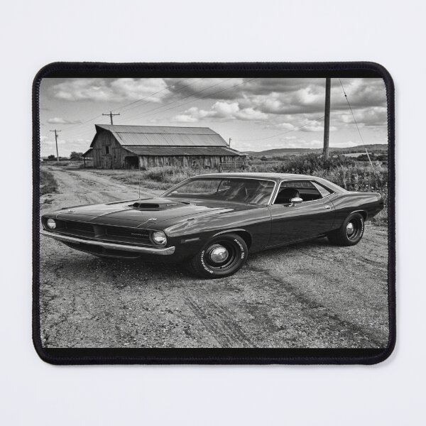 Item preview, Monochrome Vintage Plymouth Barracuda on Country Road designed and sold by Solomon-Ent-144.