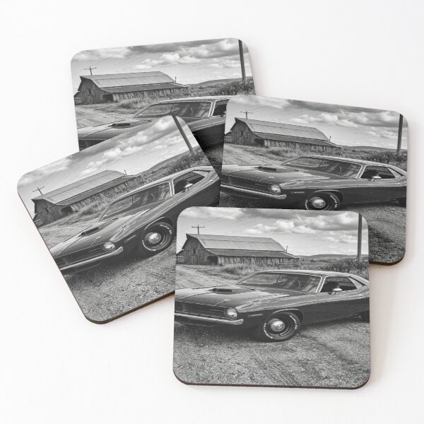 Item preview, Monochrome Vintage Plymouth Barracuda on Country Road designed and sold by Solomon-Ent-144.