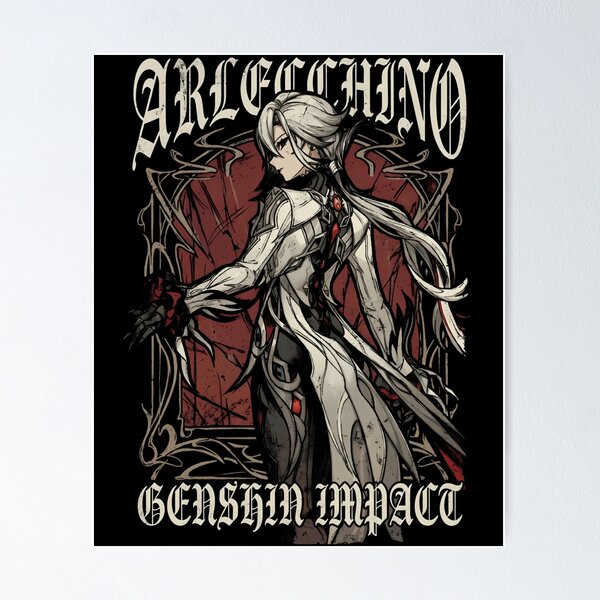 Item preview, Arlecchino Genshin Impacts Gothic Gaming designed and sold by LeneWUArt.