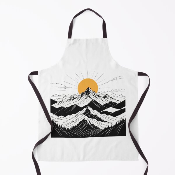 Item preview, Continuous Line Mountain Range with Sun Splash Motion Effect – Minimalist nature gift designed and sold by michallechowicz.
