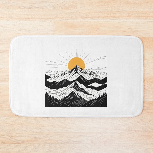 Item preview, Continuous Line Mountain Range with Sun Splash Motion Effect – Minimalist nature gift designed and sold by michallechowicz.