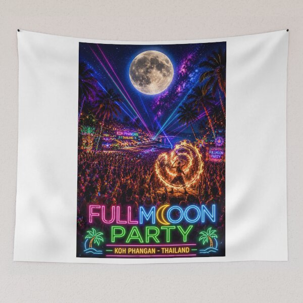Item preview, Full Moon Party – Koh Phangan Thailand | Neon Tropical Beach Festival designed and sold by Spirit of Siam.
