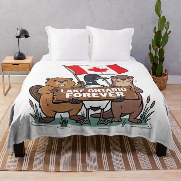 Item preview, Lake Ontario Forever Animals Flag Canadian designed and sold by EllyDinico.