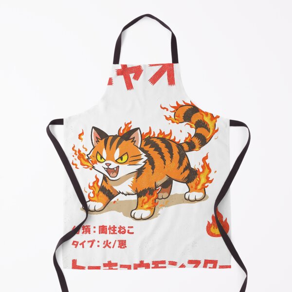 Item preview, Japanese Fire Cat Monster Poster designed and sold by Matinez Pink.