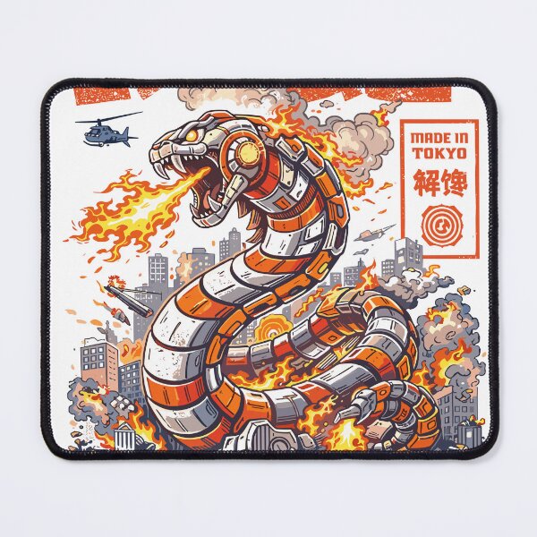Item preview, Mecha Snake Mechanical Kaiju Tokyo Poster designed and sold by Matinez Pink.