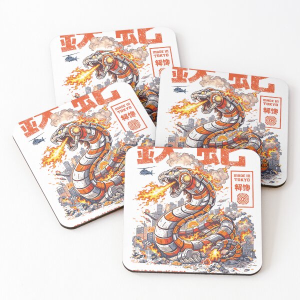 Item preview, Mecha Snake Mechanical Kaiju Tokyo Poster designed and sold by Matinez Pink.