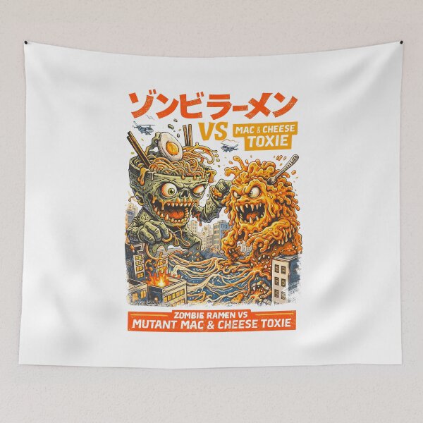 Item preview, Zombie Ramen vs Mutant Mac and Cheese Poster designed and sold by Matinez Pink.