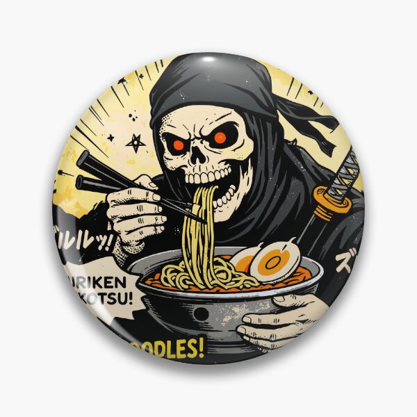 Item preview, Ninja Ramen Skeleton Noodle Stand Poster designed and sold by Matinez Pink.