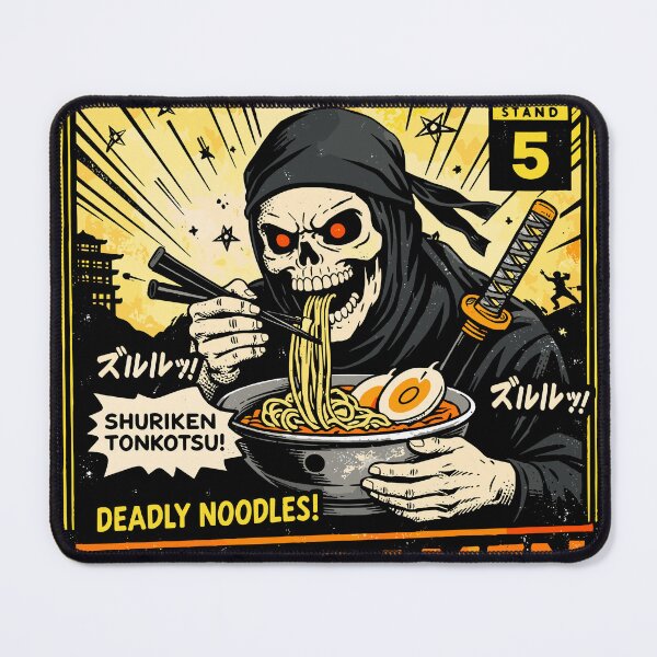 Item preview, Ninja Ramen Skeleton Noodle Stand Poster designed and sold by Matinez Pink.
