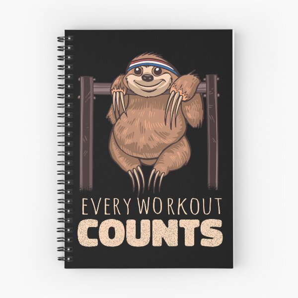 Item preview, Funny Sloth Every Workout Counts Gym Fitness Motivation designed and sold by Hilal-Studio.