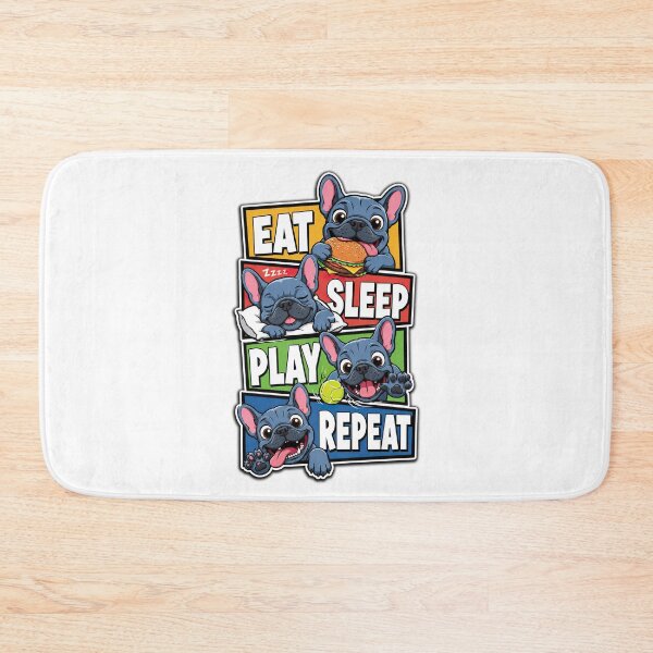 Item preview, Funny French Bulldog, Eat Sleep Play Repeat designed and sold by graphic-genie.