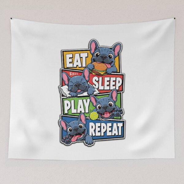 Item preview, Funny French Bulldog, Eat Sleep Play Repeat designed and sold by graphic-genie.
