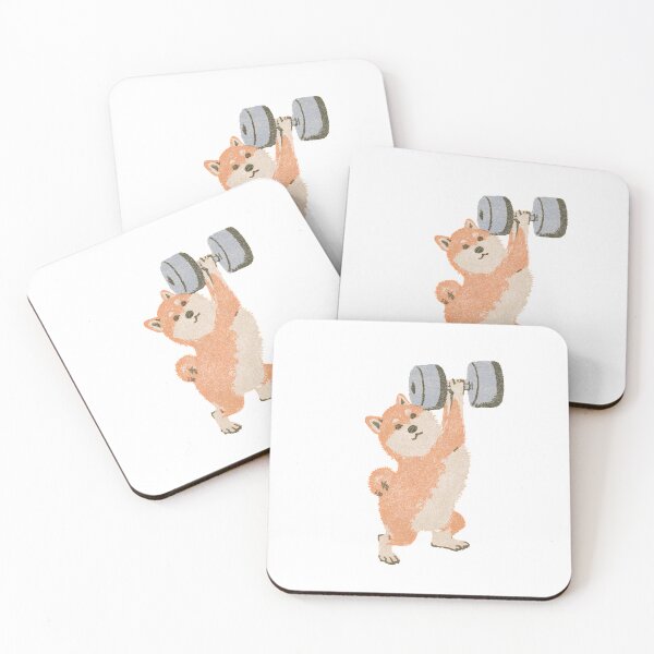 Item preview, Strong Shiba Inu Lifting Weights – Cute Vintage Fitness Dog designed and sold by YohakuPause.