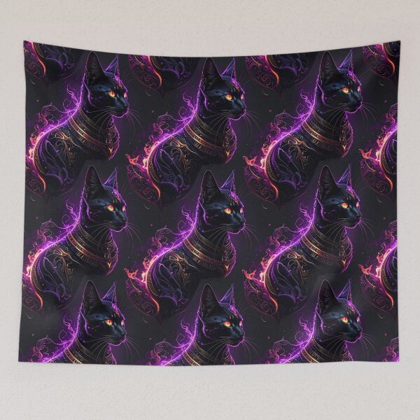 Item preview, Gato negro místico con adorno barroco dorado designed and sold by Mystic-Art-2.