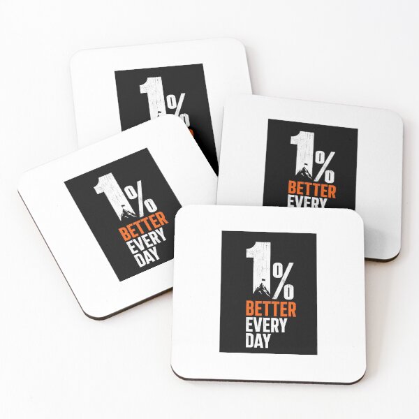 Item preview, 1 Percent Better Every Day Motivational Quote designed and sold by Kraftyspace.