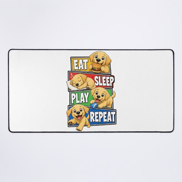 Item preview, Funny Golden Retriever, Eat Sleep Play Repeat Golden Retriever Cute Dog Lover designed and sold by graphic-genie.