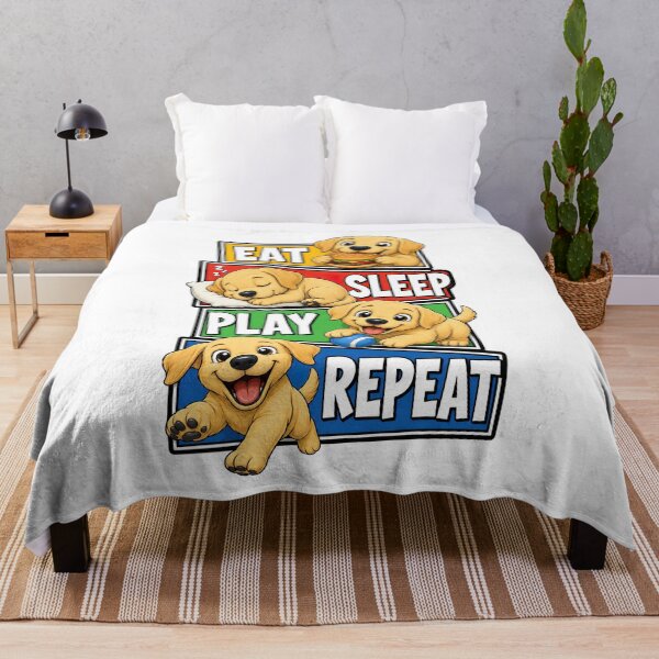 Item preview, Funny Golden Retriever, Eat Sleep Play Repeat Golden Retriever Cute Dog Lover designed and sold by graphic-genie.