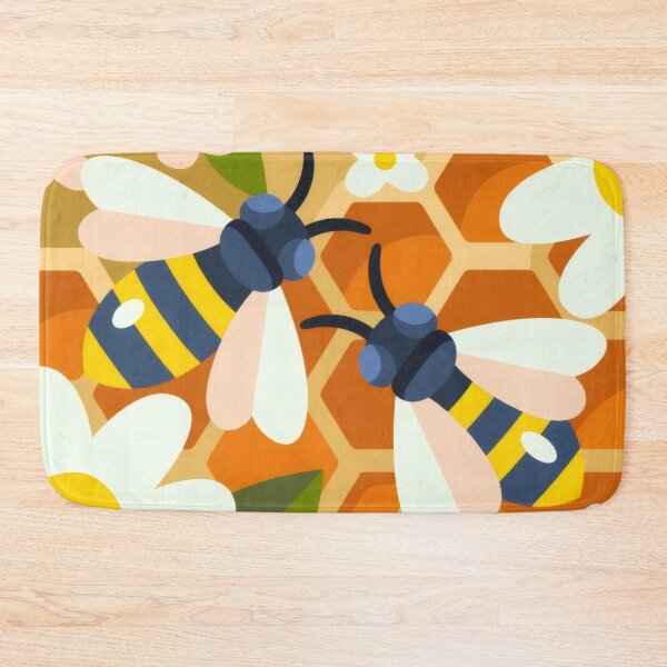 Item preview, Honeybees and Honeycomb Vector Art - Flat Geometric Floral Print designed and sold by Billy Morfo™.