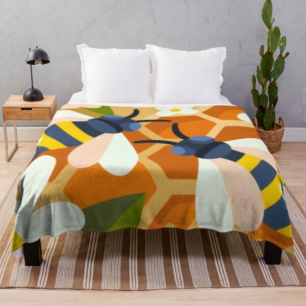 Item preview, Honeybees and Honeycomb Vector Art - Flat Geometric Floral Print designed and sold by Billy Morfo™.