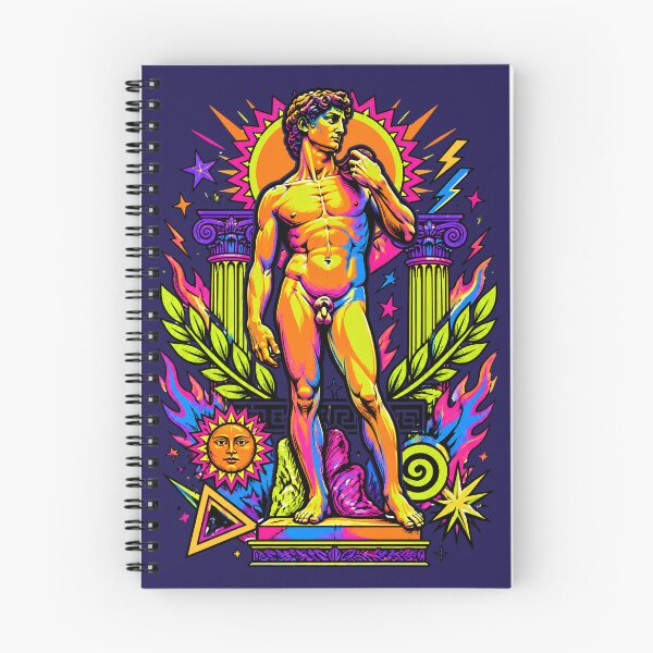 Item preview, Psychedelic Neon Michelangelo David Vaporwave Pop Art designed and sold by Skyrocketz.