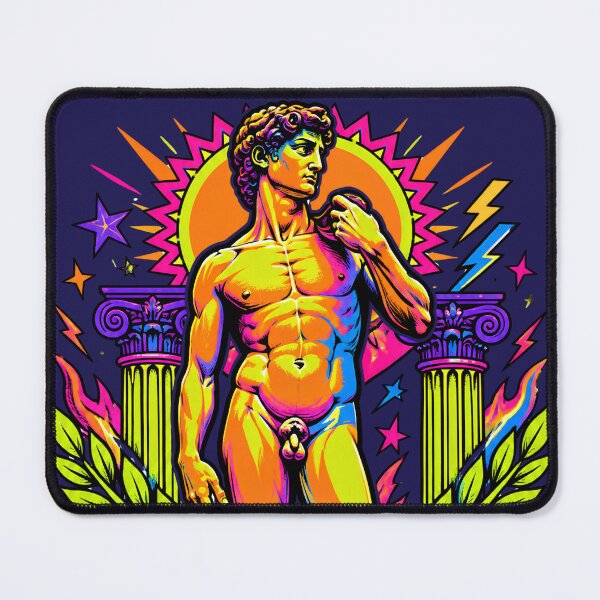 Item preview, Psychedelic Neon Michelangelo David Vaporwave Pop Art designed and sold by Skyrocketz.