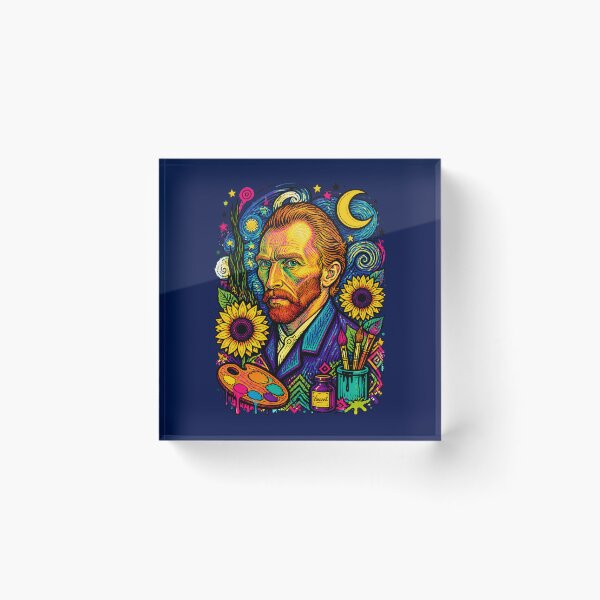 Item preview, Psychedelic Neon Vincent Van Gogh Starry Night Pop Art designed and sold by Skyrocketz.
