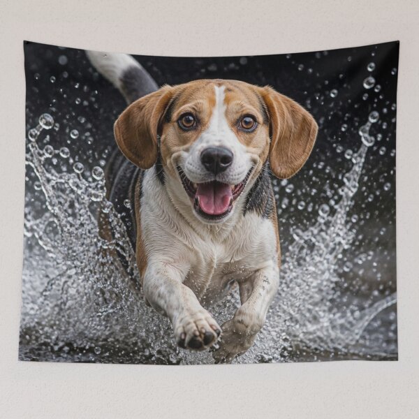 Item preview, Smiling Beagle Splashing in Water designed and sold by Wags & Tails.