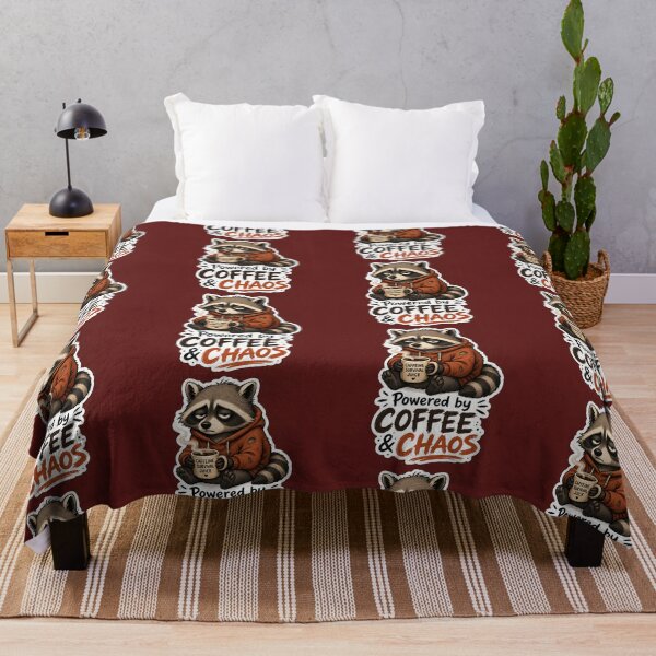 Item preview, Powered By Coffee And Chaos Jimothy Raccoon Meme designed and sold by GraphixKing999.
