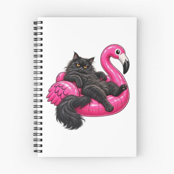 Item preview, Chonky Fat Cat On A Pink Flamingo Floatie Grumpy Mad Black Cat designed and sold by WolfmanProphecy.